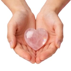 Big 45mm Rose Quartz Pink Heart Love Gemstone Palm Gem Worry Stone Romantic Gift